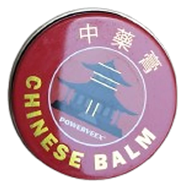 Boîte métallique rouge Baume Chinois Powerveex, vue de dessus